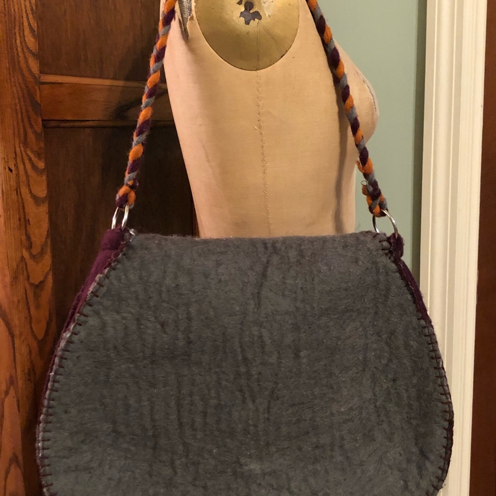 Rising Tide felt handbag (Boho; Hippie; Gypsy) - Picture 2 of 12